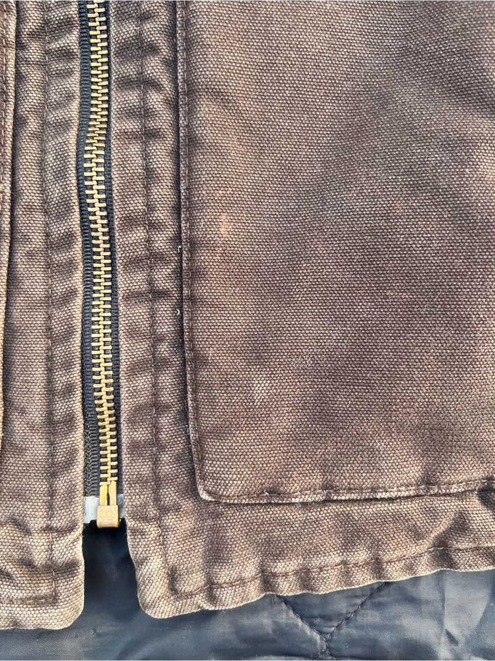 Vintage Carhartt Brown Canvas Quilted Utility Vest. Men’s Medium. - Picture 9 of 9